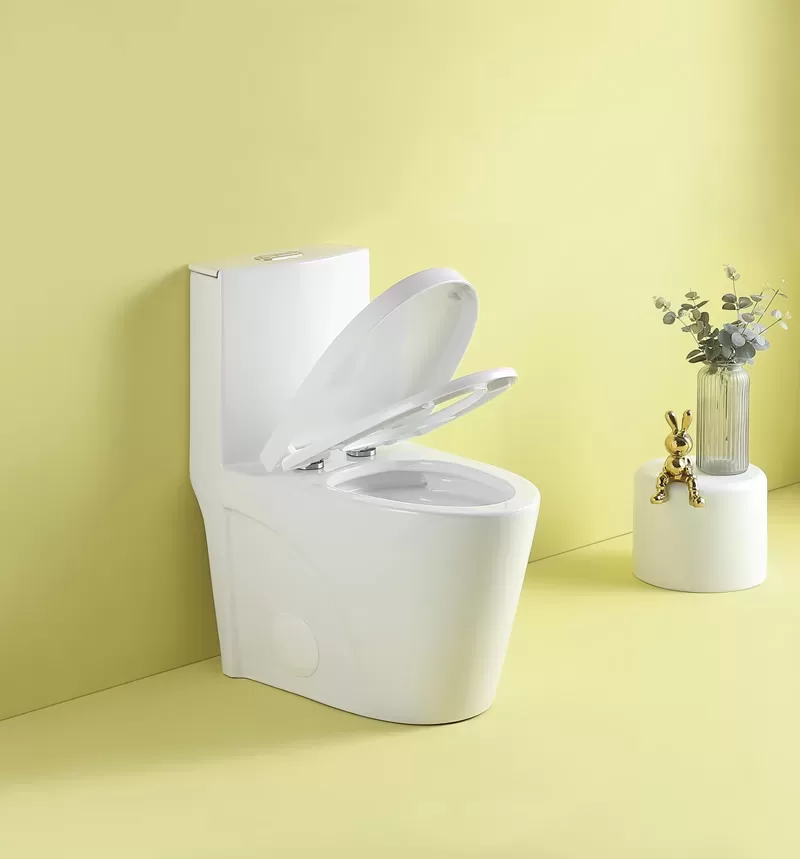 1.11.6 Gpf Dual Flush 1 Piece Elongated Toilet With Soft Close Seat Gloss White, Water Saving, Modern, Stylish Design 23t01 Gw 11