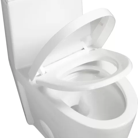 1.11.6 Gpf Dual Flush 1 Piece Elongated Toilet With Soft Close Seat Gloss White, Water Saving, Modern, Stylish Design 23t01 Gw 2