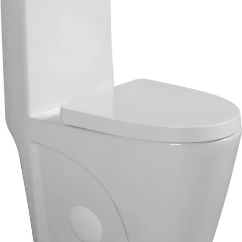 1.11.6 Gpf Dual Flush 1 Piece Elongated Toilet With Soft Close Seat Gloss White, Water Saving, Modern, Stylish Design 23t01 Gw 3