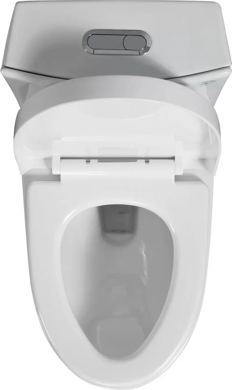1.11.6 Gpf Dual Flush 1 Piece Elongated Toilet With Soft Close Seat Gloss White, Water Saving, Modern, Stylish Design 23t01 Gw 4