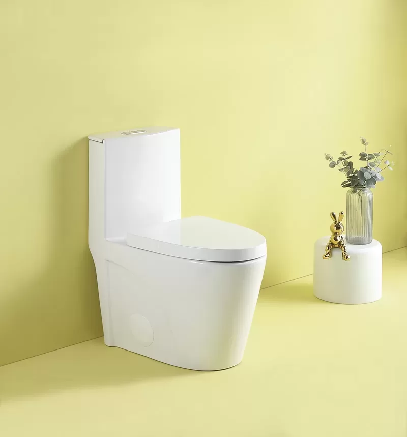 1.11.6 Gpf Dual Flush 1 Piece Elongated Toilet With Soft Close Seat Gloss White, Water Saving, Modern, Stylish Design 23t01 Gw 6