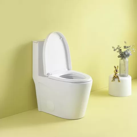 1.11.6 Gpf Dual Flush 1 Piece Elongated Toilet With Soft Close Seat Gloss White, Water Saving, Modern, Stylish Design 23t01 Gw 7