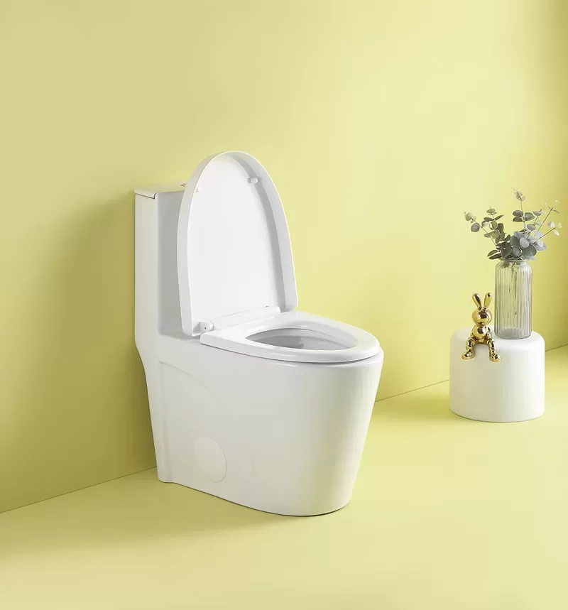 1.11.6 Gpf Dual Flush 1 Piece Elongated Toilet With Soft Close Seat Gloss White, Water Saving, Modern, Stylish Design 23t01 Gw 7