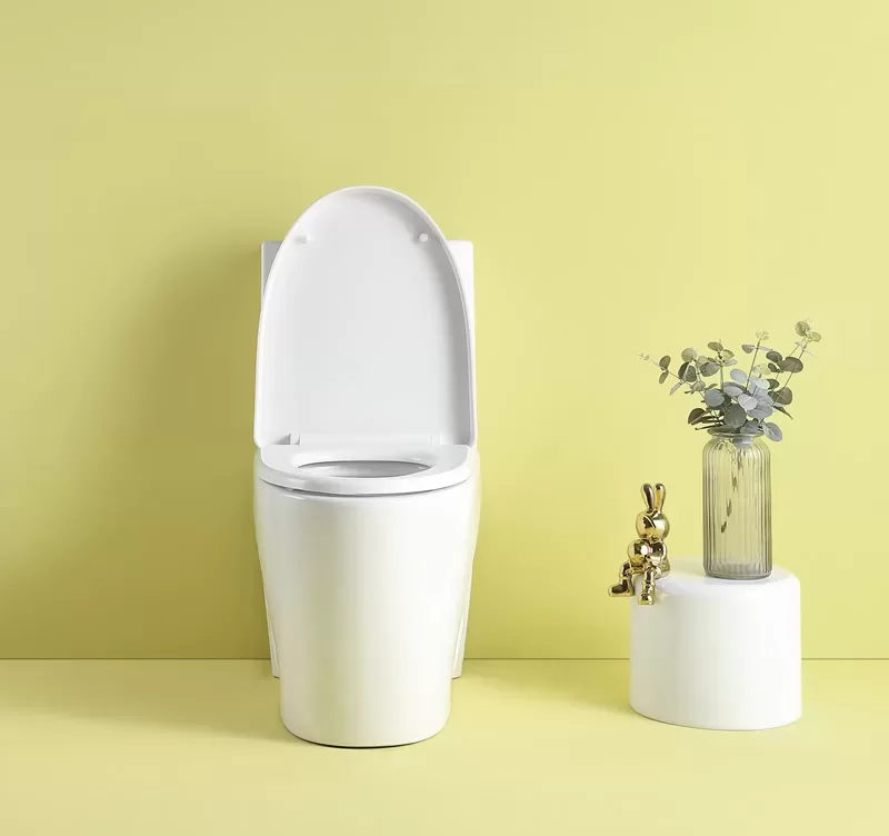 1.11.6 Gpf Dual Flush 1 Piece Elongated Toilet With Soft Close Seat Gloss White, Water Saving, Modern, Stylish Design 23t01 Gw 9