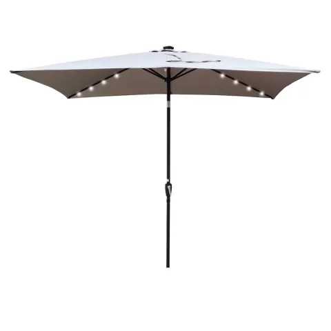 10 X 6.5t Rectangular Patio Solar Led Lighted Outdoor Umbrellas With Crank And Push Button Tilt For Garden Backyard Pool Swimming Pool 4