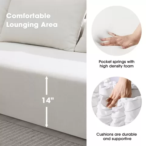 109*68" Modular Sectional Living Room Sofa Set, Modern Minimalist Style Couch, Upholstered Sleeper Sofa for Living Room, Bedroom, Salon