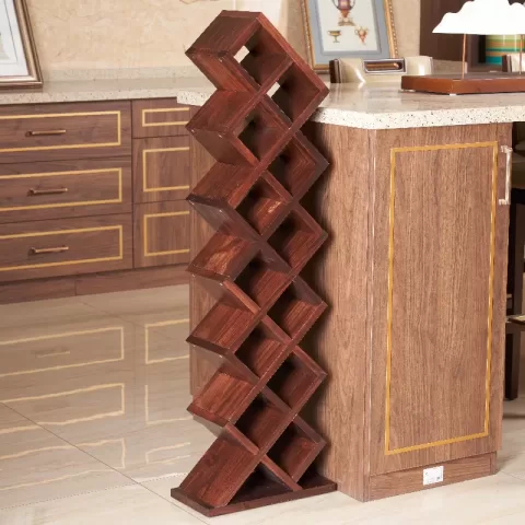 12 Bottles Freestanding Wine Rack,wine Storage Rack, Wall Mounted Wine Rack,wine Rack Wall Mounted,freestanding Display Rack For Kitchen, Pantry, Cellar,walnut 2