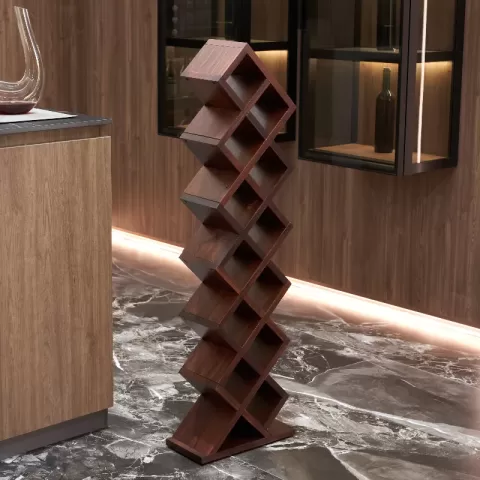 12 Bottles Freestanding Wine Rack,wine Storage Rack, Wall Mounted Wine Rack,wine Rack Wall Mounted,freestanding Display Rack For Kitchen, Pantry, Cellar,walnut 5