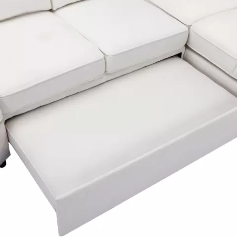 129.5 Sectional Sleeper Sofa With Pull Out Bed Modern L Shape Couch Bed With Usb Charging Port For Living Room, Bedroom 1