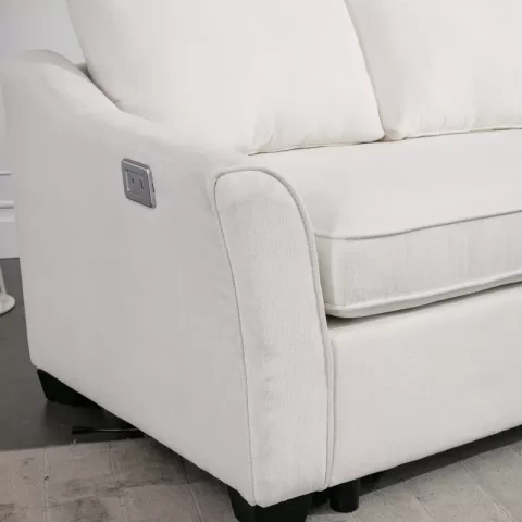 129.5 Sectional Sleeper Sofa With Pull Out Bed Modern L Shape Couch Bed With Usb Charging Port For Living Room, Bedroom 10