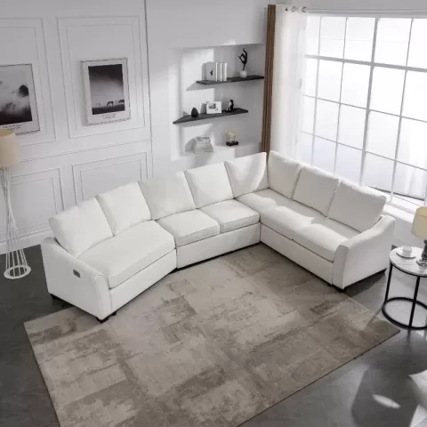 129.5 Sectional Sleeper Sofa With Pull Out Bed Modern L Shape Couch Bed With Usb Charging Port For Living Room, Bedroom 16