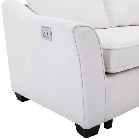 129.5 Sectional Sleeper Sofa With Pull Out Bed Modern L Shape Couch Bed With Usb Charging Port For Living Room, Bedroom 18