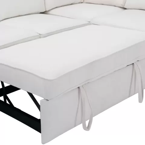 129.5 Sectional Sleeper Sofa With Pull Out Bed Modern L Shape Couch Bed With Usb Charging Port For Living Room, Bedroom 25