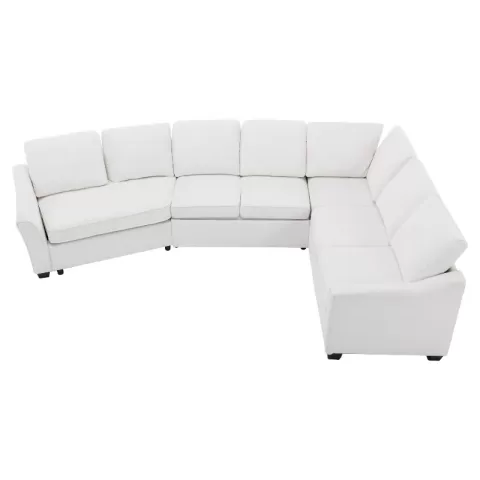 129.5 Sectional Sleeper Sofa With Pull Out Bed Modern L Shape Couch Bed With Usb Charging Port For Living Room, Bedroom 3