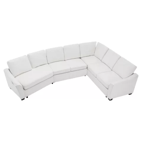 129.5 Sectional Sleeper Sofa With Pull Out Bed Modern L Shape Couch Bed With Usb Charging Port For Living Room, Bedroom 33