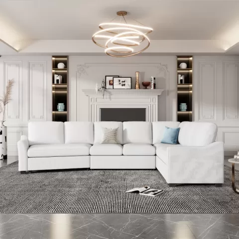 129.5 Sectional Sleeper Sofa With Pull Out Bed Modern L Shape Couch Bed With Usb Charging Port For Living Room, Bedroom 38