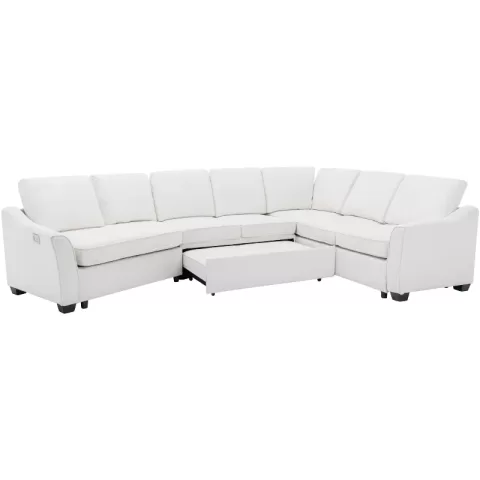 129.5 Sectional Sleeper Sofa With Pull Out Bed Modern L Shape Couch Bed With Usb Charging Port For Living Room, Bedroom 6
