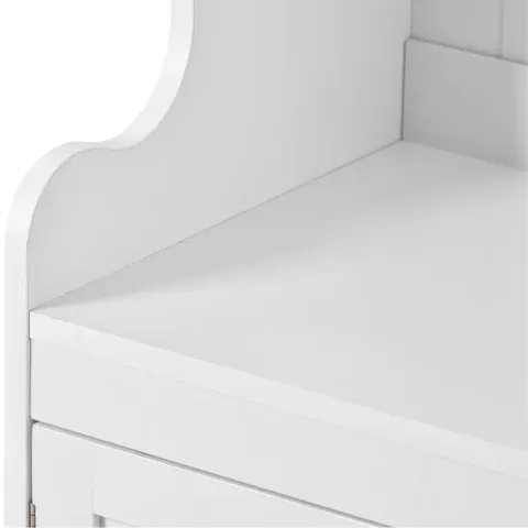 Modern Style 4-in-1 Multiple Functions Hallway Coat Rack with Seven Metal Black Hooks, Entryway Bench Hall Tree with Ample Storage Drawer