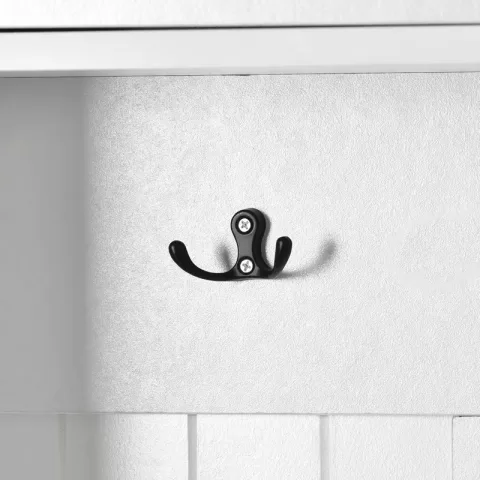 Modern Style 4-in-1 Multiple Functions Hallway Coat Rack with Seven Metal Black Hooks, Entryway Bench Hall Tree with Ample Storage Drawer