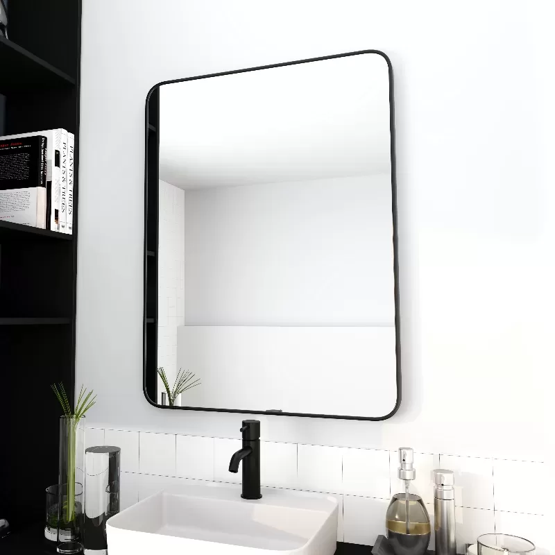 24 X 32 Inch Bathroom Mirror Black Aluminum Frame 9
