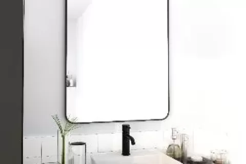 24 X 32 Inch Bathroom Mirror Black Aluminum Frame