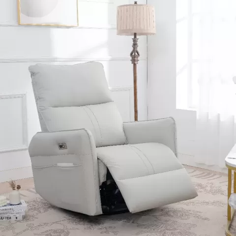 270° Power Swivel Rocker Recliner Chair, Electric Glider Reclining Sofa With Usb Ports, Power Swivel Glider, Rocking Chair Nursery Recliners For Living Room Bedroom 19