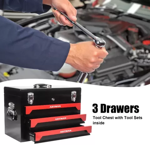 3 Drawers Tool Box With Tool Set 10