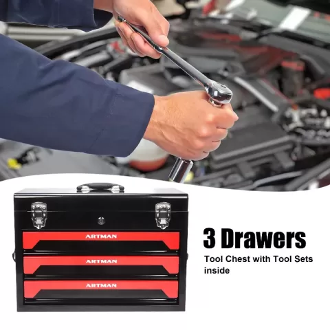 3 Drawers Tool Box With Tool Set 11