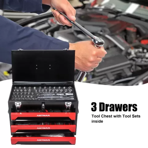 3 Drawers Tool Box With Tool Set 13