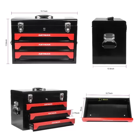 3 Drawers Tool Box With Tool Set 8