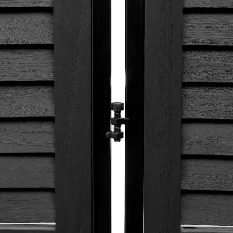 3 Panel Room Divider 6Ft Wood Folding Screen Black Room Separator Free Standing Wall Dividers