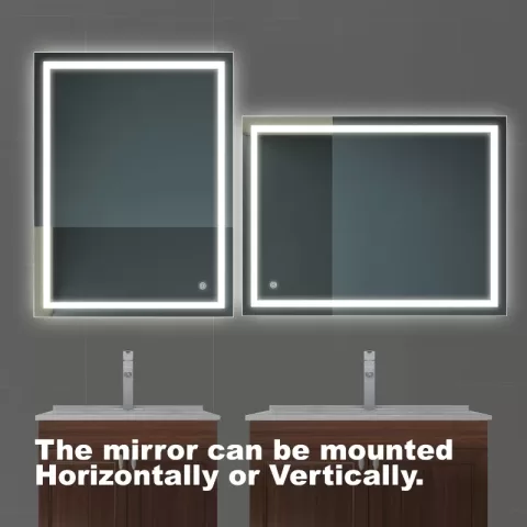 32x24 Inch Bathroom Led Classy Vanity Mirror With High Lumen,dimmable Touch,wall Switch Control, Anti Fog ,cri 90 Adjustable 3000k 6000k ,ip54 Waterproof Energy Saving 6