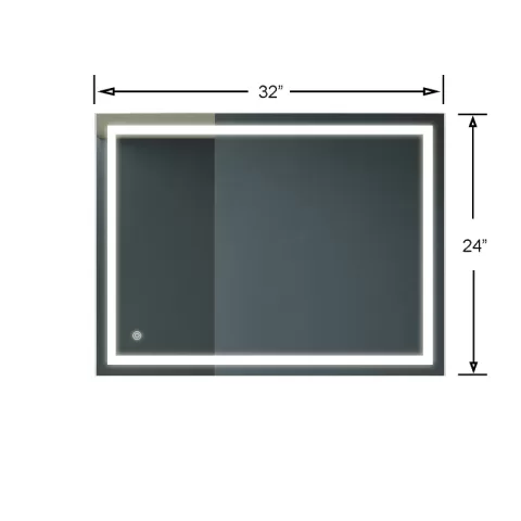 32x24 Inch Bathroom Led Classy Vanity Mirror With High Lumen,dimmable Touch,wall Switch Control, Anti Fog ,cri 90 Adjustable 3000k 6000k ,ip54 Waterproof Energy Saving 7