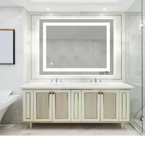 32x24 Inch Bathroom Led Classy Vanity Mirror With High Lumen,dimmable Touch,wall Switch Control, Anti Fog ,cri 90 Adjustable 3000k 6000k ,ip54 Waterproof Energy Saving 9