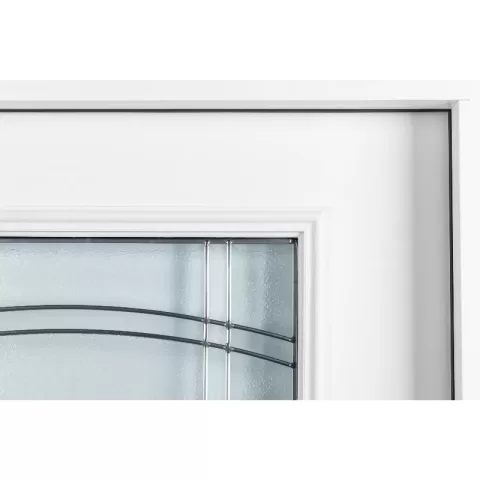 37.5inx81.5in Right Hand Inswing Decorative Glass Zinc Caming Fiber Glass Prehung Entry Door 11