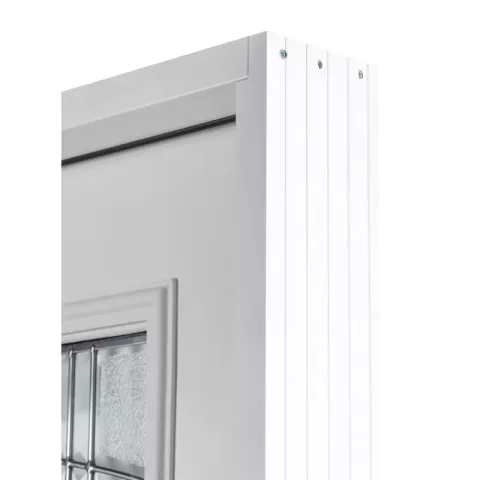37.5inx81.5in Right Hand Inswing Decorative Glass Zinc Caming Fiber Glass Prehung Entry Door 12