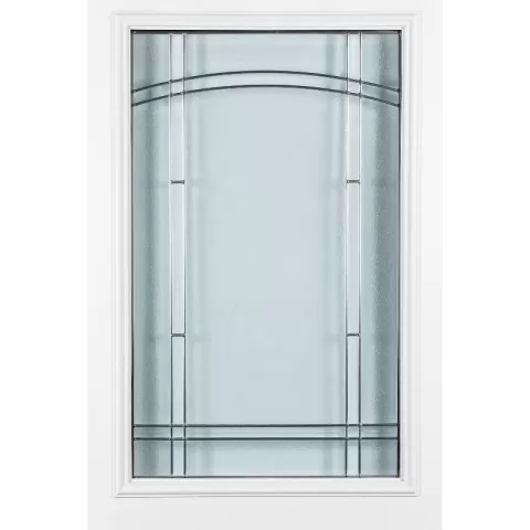 37.5inx81.5in Right Hand Inswing Decorative Glass Zinc Caming Fiber Glass Prehung Entry Door 6
