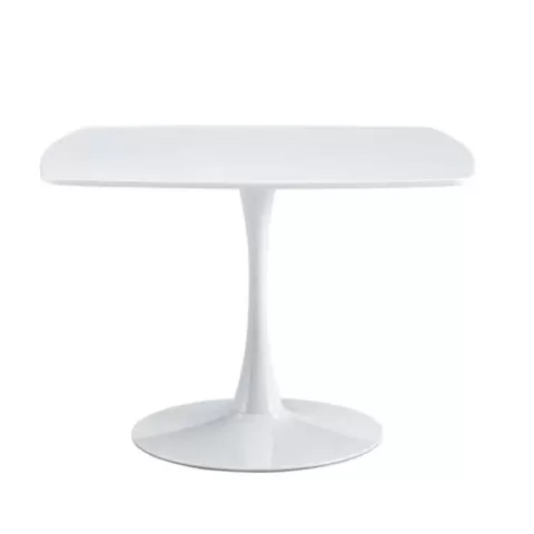 42.1"WHITE Table Mid-century Dining Table for 4-6 people With Round Mdf Table Top, Pedestal Dining Table, End Table Leisure Coffee Table