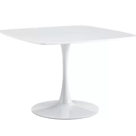 42.1"WHITE Table Mid-century Dining Table for 4-6 people With Round Mdf Table Top, Pedestal Dining Table, End Table Leisure Coffee Table