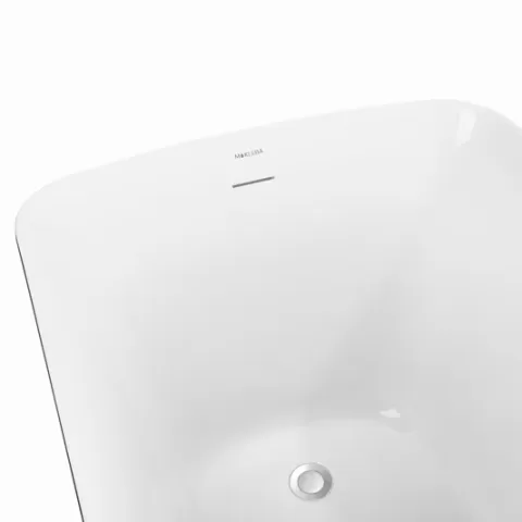 47 100% Acrylic Freestanding Bathtub，contemporary Soaking Tub，white Inside And Gray Outside 1