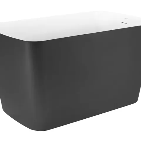 47 100% Acrylic Freestanding Bathtub，contemporary Soaking Tub，white Inside And Gray Outside 2