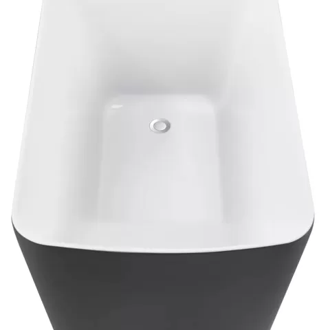 47 100% Acrylic Freestanding Bathtub，contemporary Soaking Tub，white Inside And Gray Outside 3