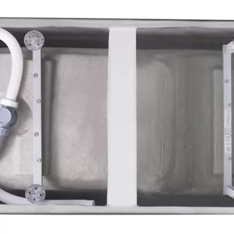 47 100% Acrylic Freestanding Bathtub，contemporary Soaking Tub，white Inside And Gray Outside 4