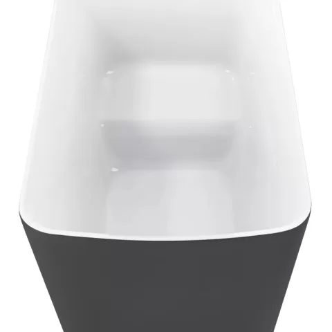 47 100% Acrylic Freestanding Bathtub，contemporary Soaking Tub，white Inside And Gray Outside 8