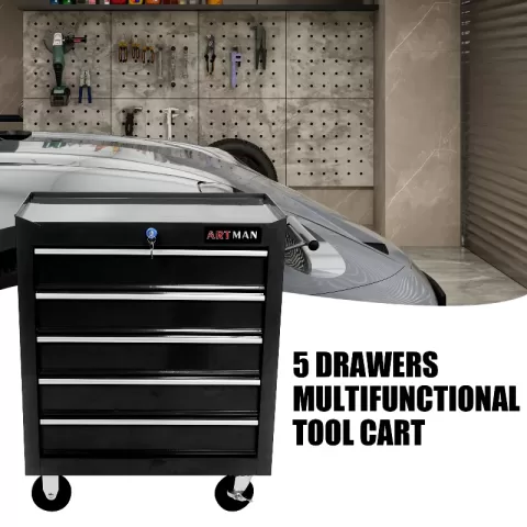 5 Drawers Multifunctional Tool Cart With Wheels 1