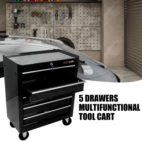 5 Drawers Multifunctional Tool Cart With Wheels 2
