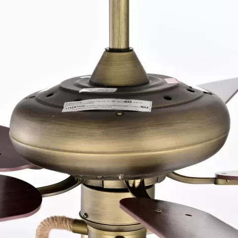 52inch Bronze Metal 3 Lights Ceiling Fan With 5 Wood Blades, Two Color Fan Blade, Ac Motor, Remote Control, Reversible Airflow, Multi Speed, Adjustable Height, Traditional 13