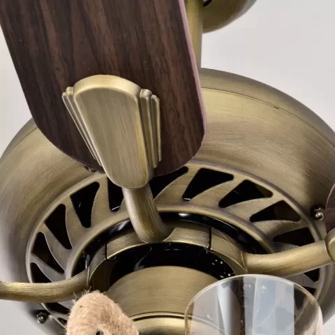 52inch Bronze Metal 3 Lights Ceiling Fan With 5 Wood Blades, Two Color Fan Blade, Ac Motor, Remote Control, Reversible Airflow, Multi Speed, Adjustable Height, Traditional 15