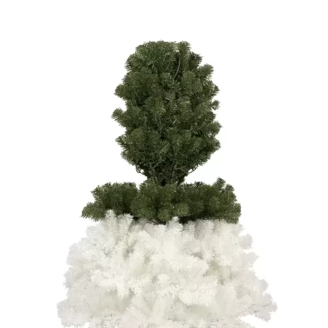 6ft Hinged Fir Artificial Fir Bent Top Christmas Tree, Xmas Tree Bendable Santa Hat Style Christmas Tree Holiday Decoration, 1250 Lush Branch Tips, 300 Led Lights X Mas 10
