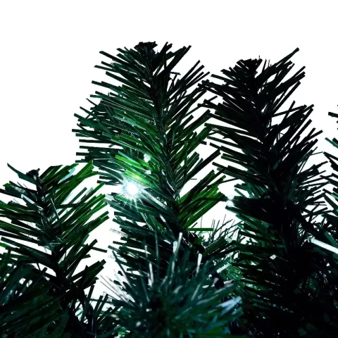 6ft Hinged Fir Artificial Fir Bent Top Christmas Tree, Xmas Tree Bendable Santa Hat Style Christmas Tree Holiday Decoration, 1250 Lush Branch Tips, 300 Led Lights X Mas 12